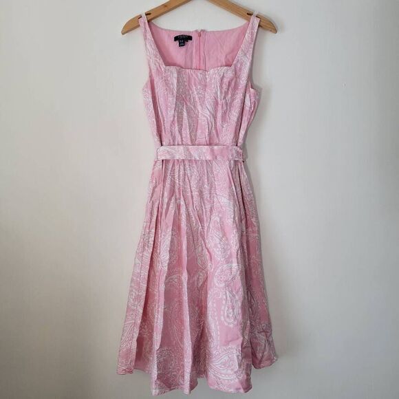 Chaps Dresses & Skirts - Chaps Pink Paisley Sleeveless Fit & Flare Midi Dress Size 6